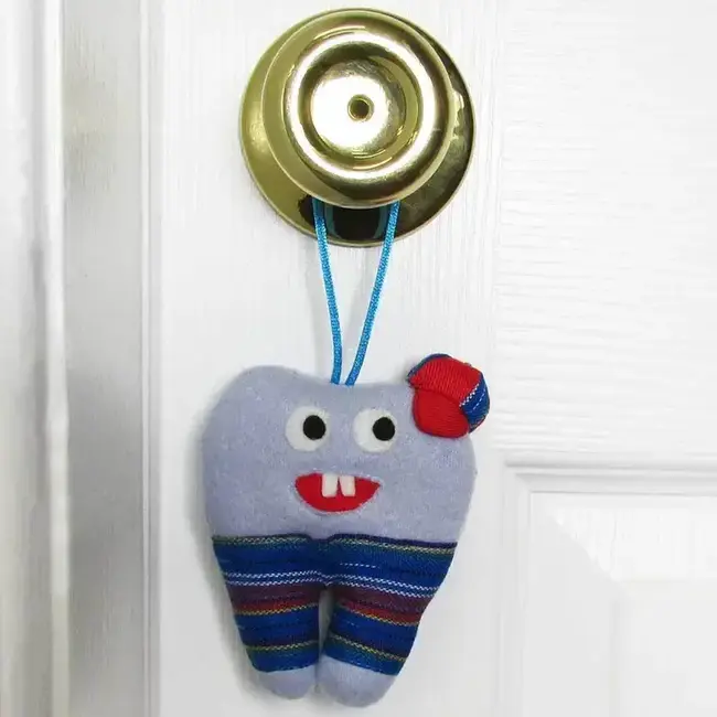 Toothy Hanging Tooth Fairy Bag - Blue