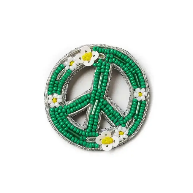 Bala Mani Beaded Brooch Pin - Peace