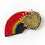 India Bala Mani Beaded Brooch Pin - Rainbow