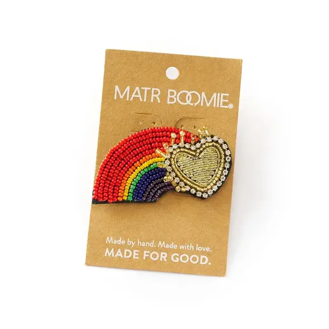 Bala Mani Beaded Brooch Pin - Rainbow