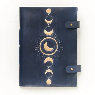India Moon Phase Embossed Leather Journal (5x7)