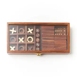 India Rosewood 3-in-1 Game Set