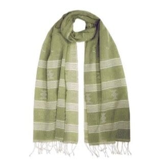 India Earthy Stripes Cotton Scarf