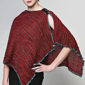 India Apeksha Silk & Wool Wrap - Burgundy