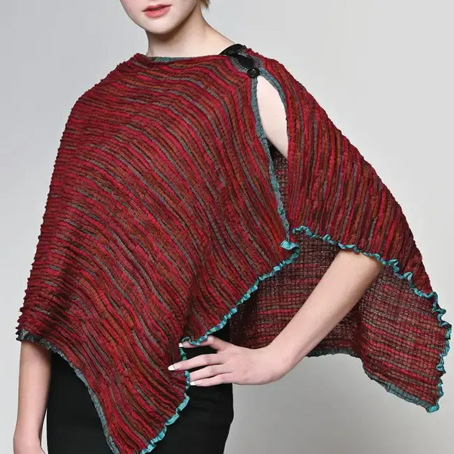 Apeksha Silk & Wool Wrap - Burgundy