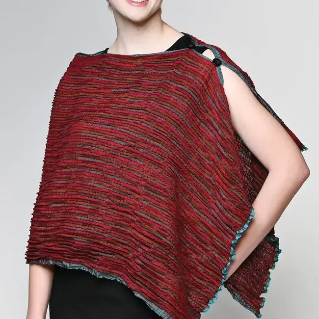 Apeksha Silk & Wool Wrap - Burgundy