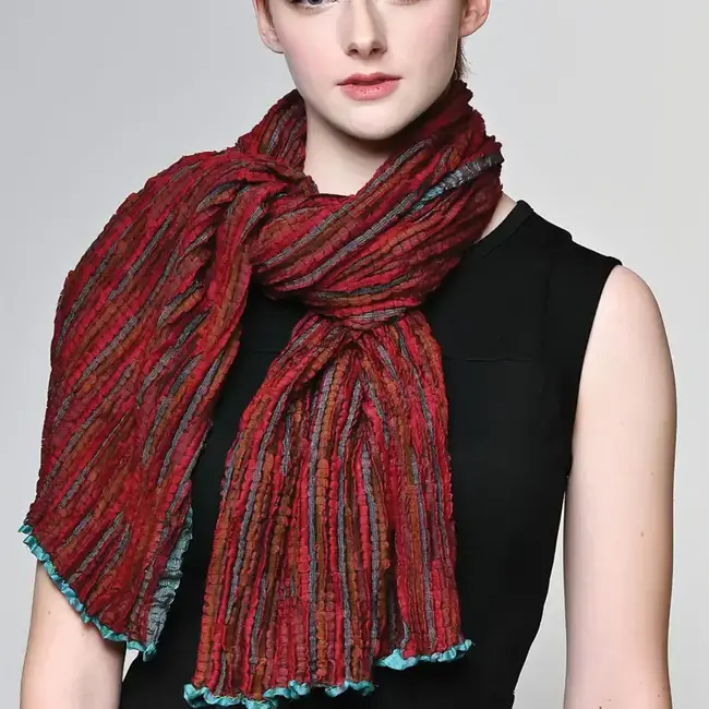 Apeksha Silk & Wool Wrap - Burgundy