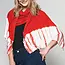 India Shibori Knit Wrap - Red & White