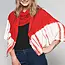 Shibori Knit Wrap - Red & White