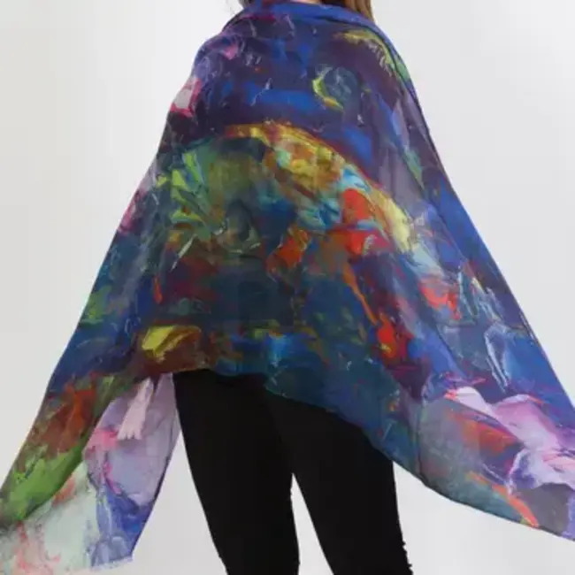 Leela Lotus Wool Shawl - Purple Multi