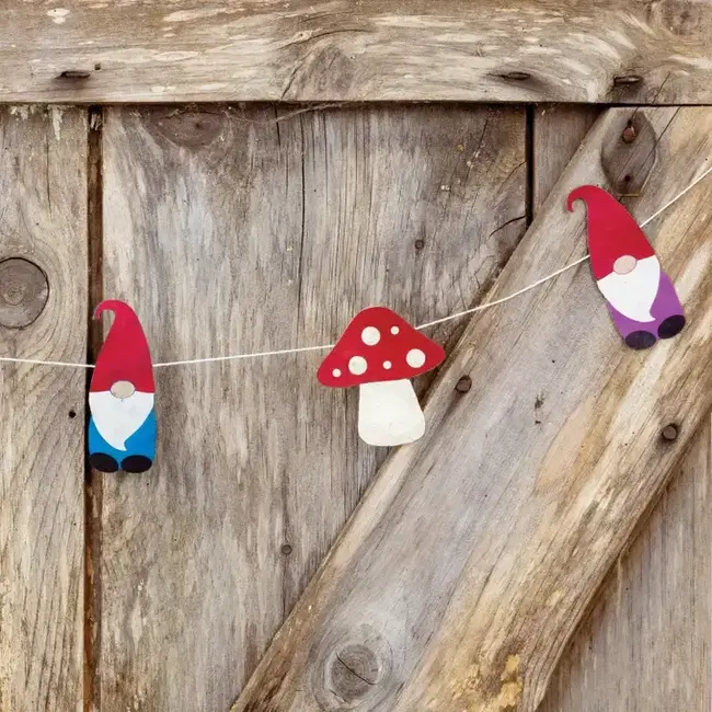 Gnome & Mushroom Eco-Paper Garland
