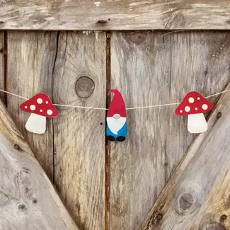 Nepal Gnome & Mushroom Eco-Paper Garland