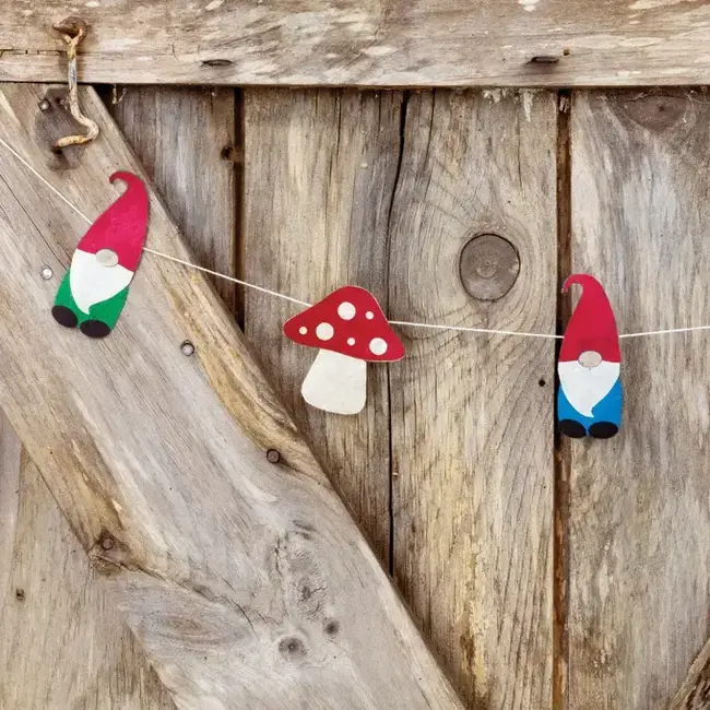 Gnome & Mushroom Eco-Paper Garland