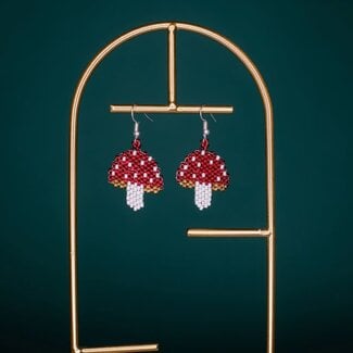 Guatemala Beaded Magic Mushroom Earring