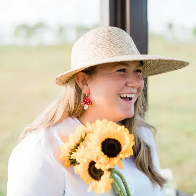 Beaded Magic Mushroom Earring