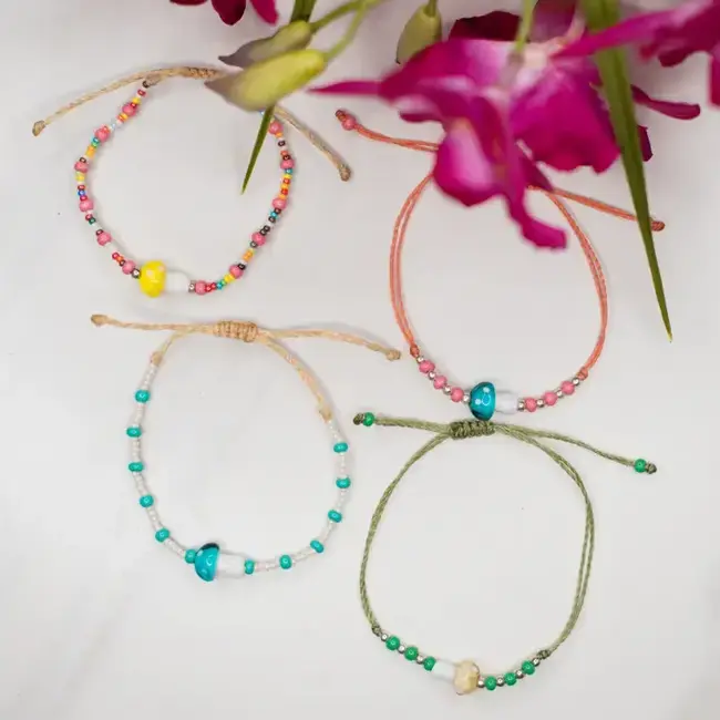 Mushroom Beaded String Bracelet