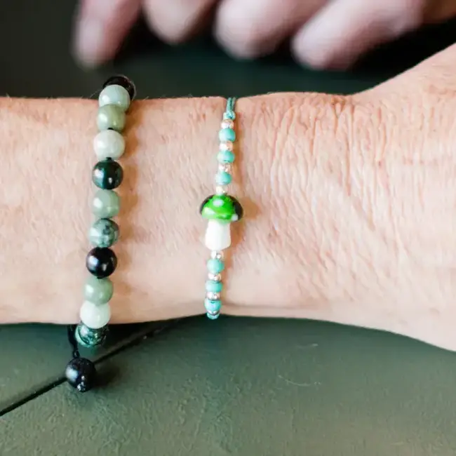 Mushroom Beaded String Bracelet