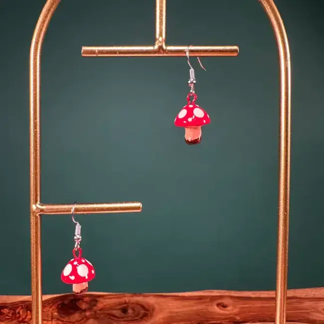 Mushroom Ceramic Earrings