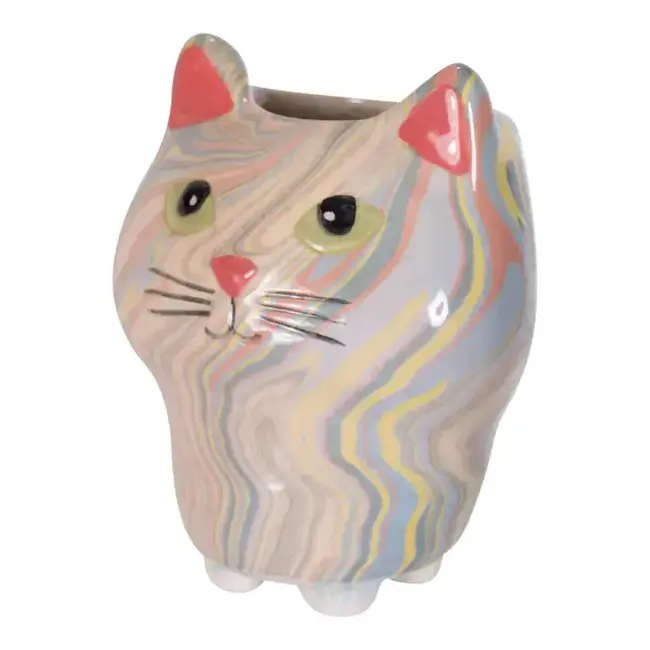 Cat Swirly Mini Ceramic Plant Pot