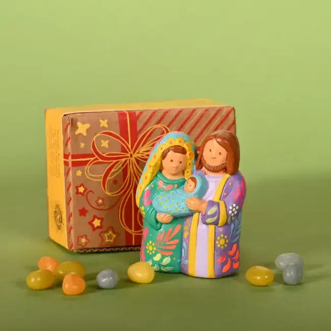 Green & Lilac Holy Family Nativity
