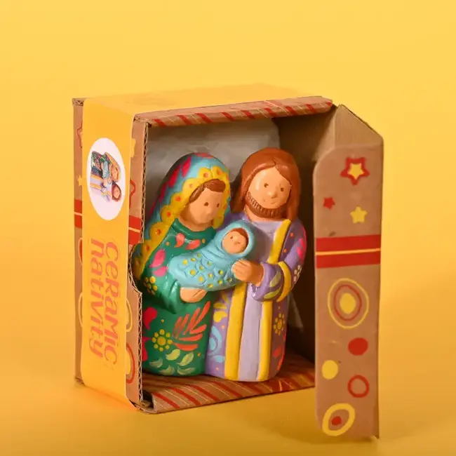 Green & Lilac Holy Family Nativity