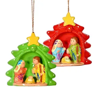 Peru Ceramic Nativity Tree Ornament