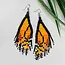 Beaded Monarch Butterfly Fringe Earrings
