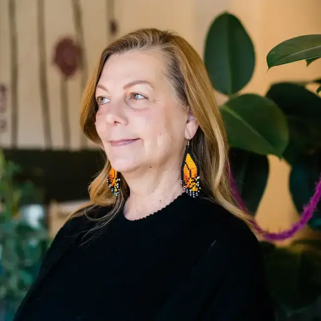 Beaded Monarch Butterfly Fringe Earrings