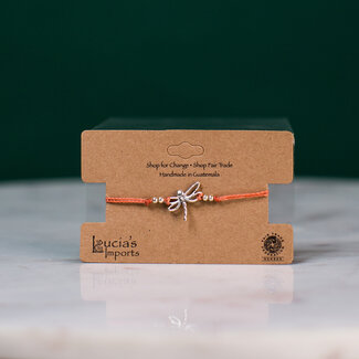 Guatemala Dragonfly Charm String Bracelet