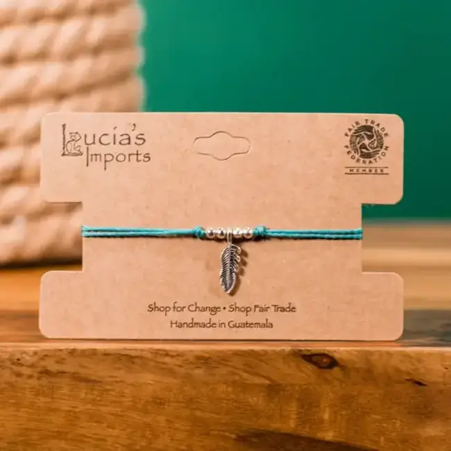 Feather Charm String Bracelet