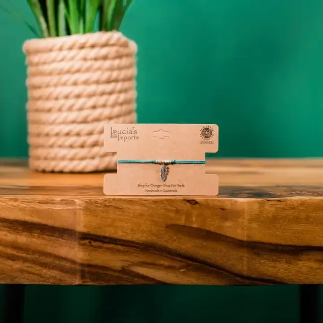 Feather Charm String Bracelet