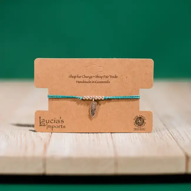 Feather Charm String Bracelet