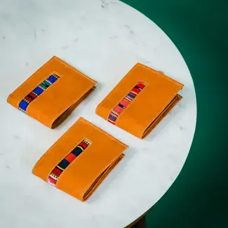 Guatemala Leather & Ikat Bi-fold Wallet