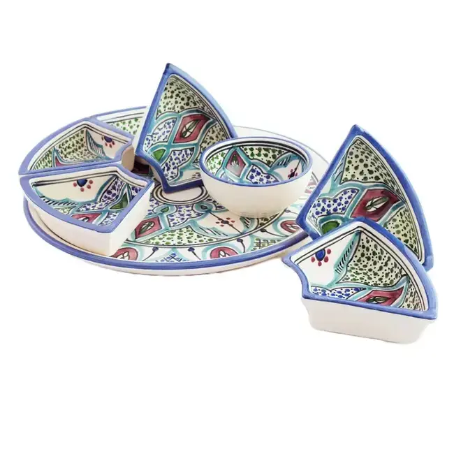 Amira Ceramic Tapas Chip & Dip Server