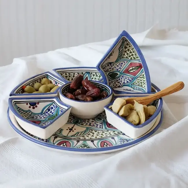 Amira Ceramic Tapas Chip & Dip Server