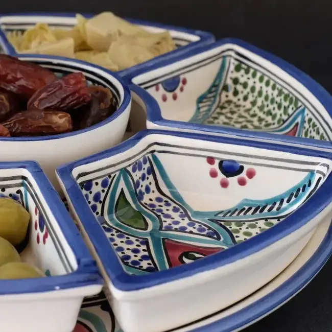 Amira Ceramic Tapas Chip & Dip Server