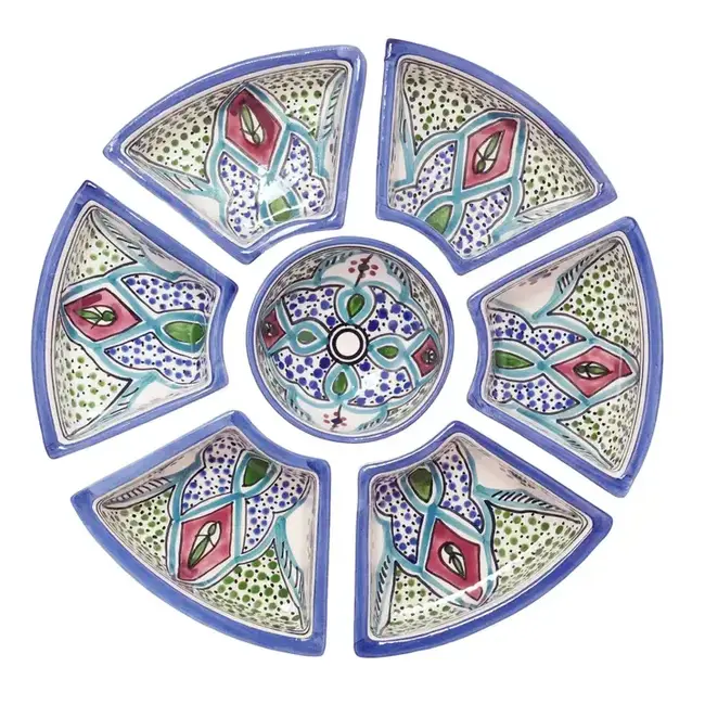 Amira Ceramic Tapas Chip & Dip Server