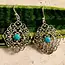 Hava Silvertone Dangle Earrings w/Turquoise