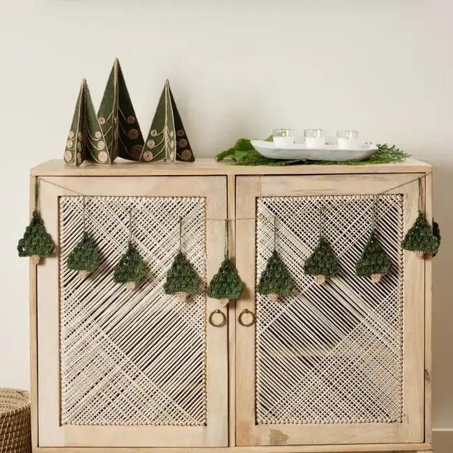 Holly Jolly Trees Crochet Garland