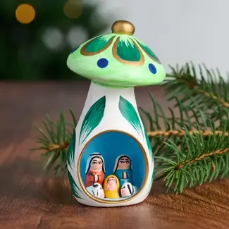 Peru Mini Mushroom Ceramic Nativity