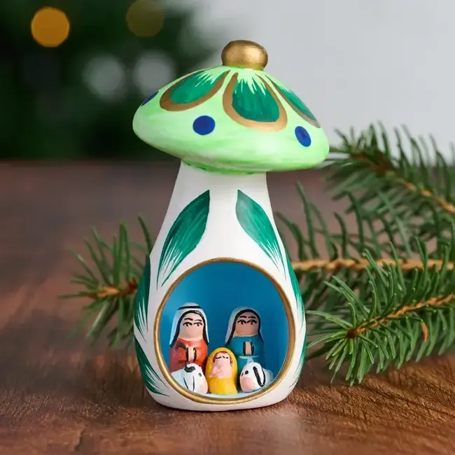 Mini Mushroom Ceramic Nativity