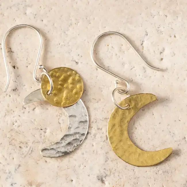 Nova Moons Mixed Metal Earrings