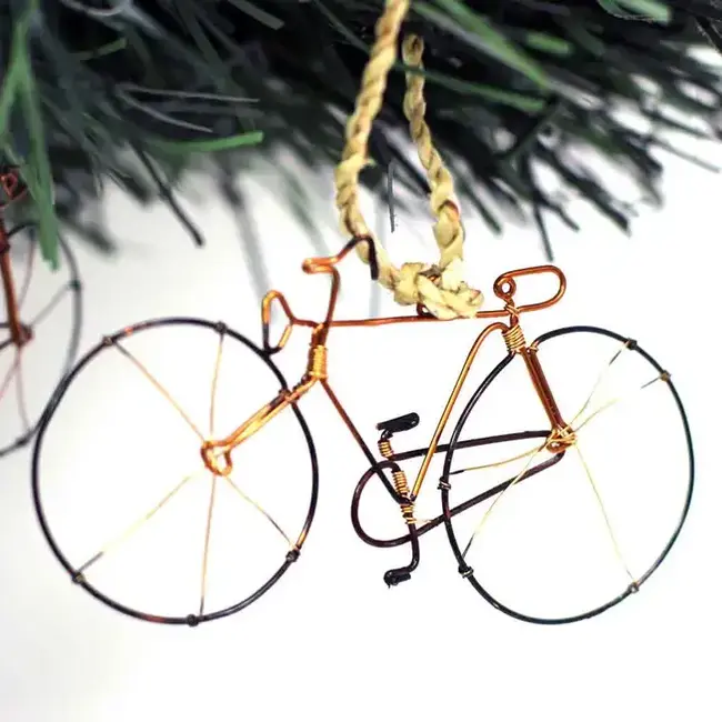 Recycled Wire Bike Ornament