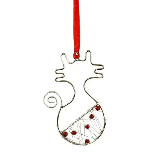 Wire & Bead Cat Ornament