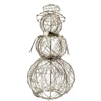 India Wire Snowman w/ Silver Scarf