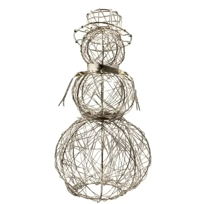 Wire Snowman w/ Silver Scarf