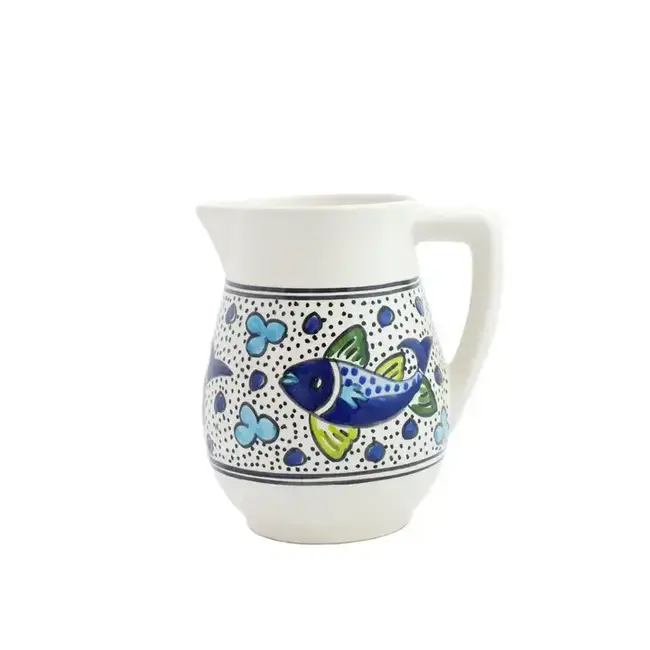 Pitcher - Ceramic Blue Fish