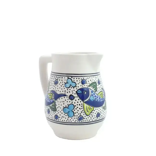 Pitcher - Ceramic Blue Fish