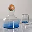 Blue Orlando Glass Bottle Decanter - MISSING WOOD TOPPER & GLASS