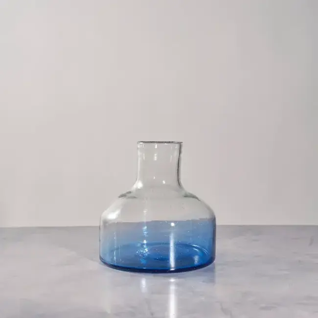 Blue Orlando Glass Bottle Decanter - MISSING WOOD TOPPER & GLASS